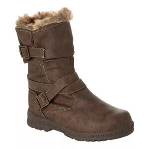 Totes 2A20-307-4A Women's Waterproof Winter Boot Brown Size 6
